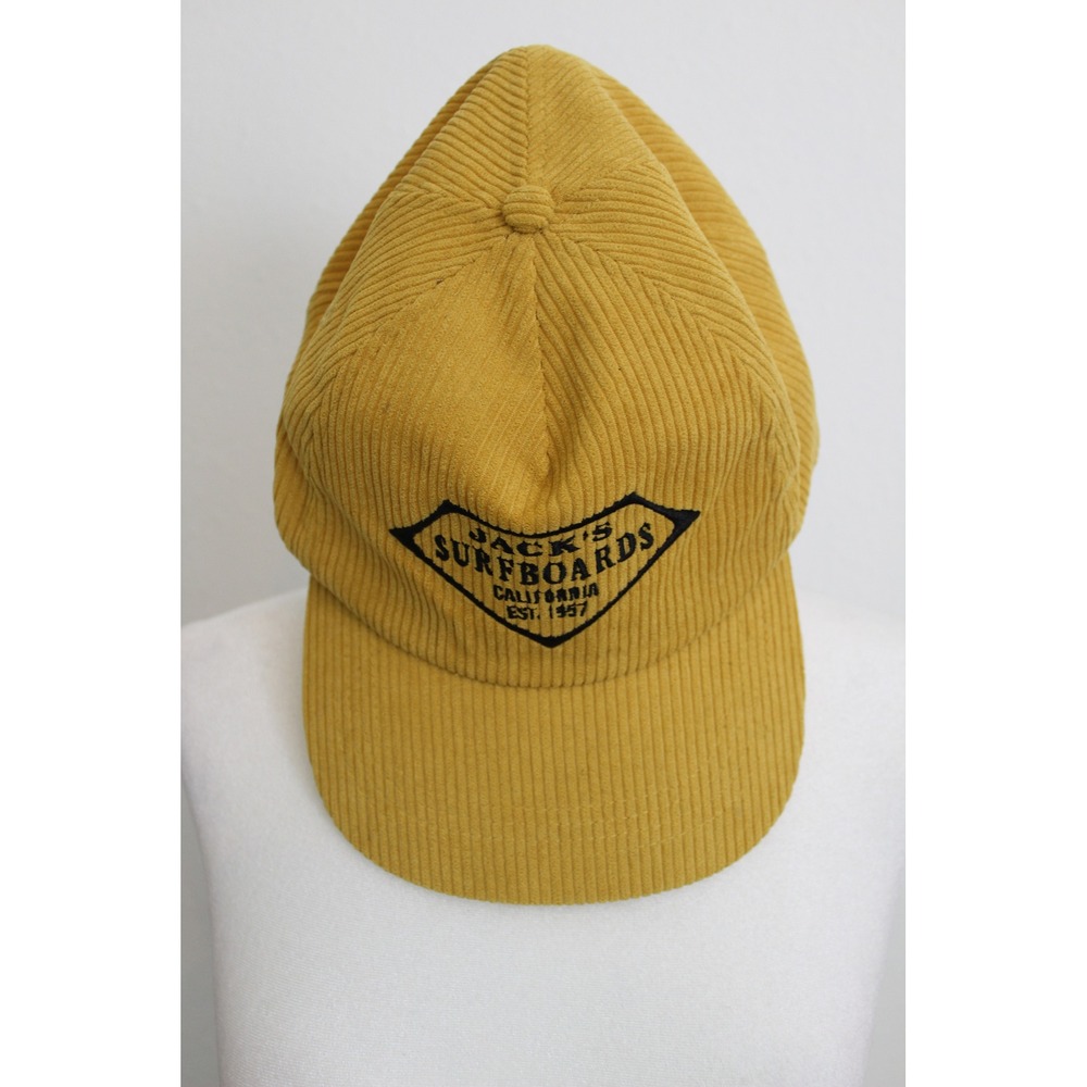 Jacks Surfboards California Corduroy Snapback Hat Mustard Yellow Est 1957 Cap